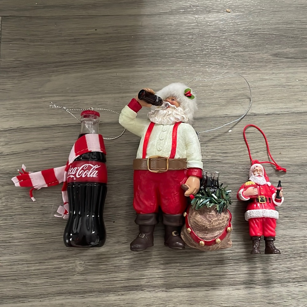 3 Coca Cola Christmas Tree Ornaments